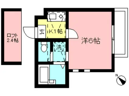 TMJ相模大野(1K/2階)の間取り写真