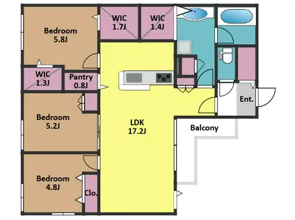 船橋2丁目メゾン(3LDK/3階)の間取り写真