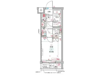 クレヴィスタ横浜大口(1K/4階)の間取り写真