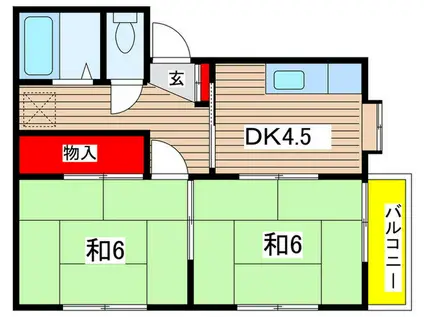 ドエルABA(2DK/2階)の間取り写真