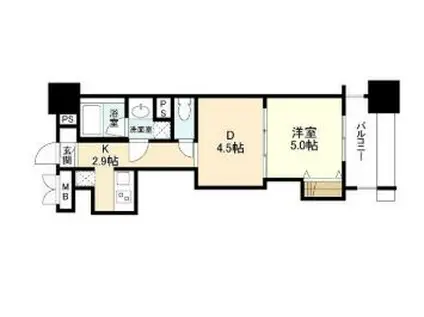 パークフラッツ横濱公園(2K/3階)の間取り写真