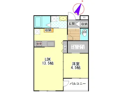 エンプレスツリーハウス(1SLDK/2階)の間取り写真