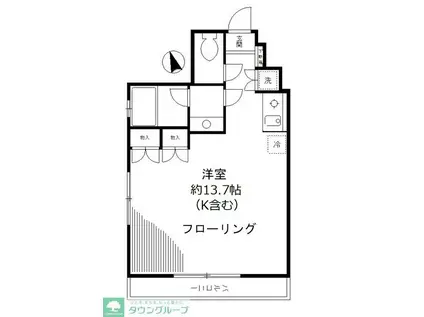 麻布イーストコート(ワンルーム/5階)の間取り写真