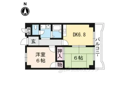 サンロード朱雀(2DK/2階)の間取り写真