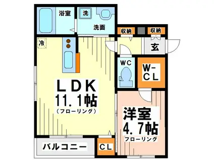 エルミタージュ南烏山 弊社管理物件(1LDK/2階)の間取り写真