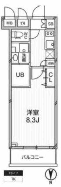 プライマル武蔵関(1K/1階)の間取り写真