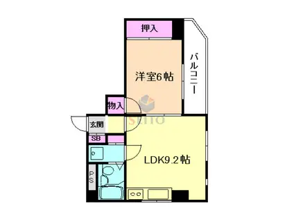 ド・ムール螢池(1LDK/3階)の間取り写真