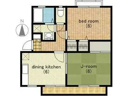 ドミール・クレスト(2DK/1階)の間取り写真