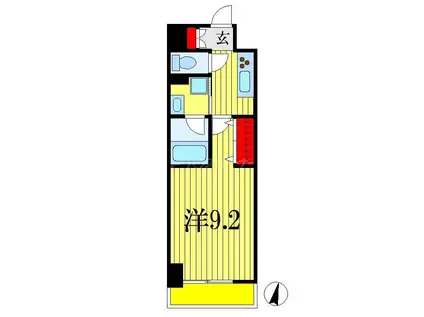 KDXレジデンス千葉中央イースト(1K/9階)の間取り写真