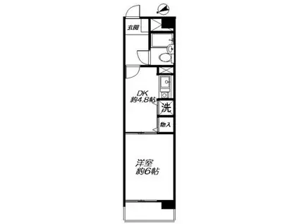 ダイアパレス武蔵関(1DK/1階)の間取り写真