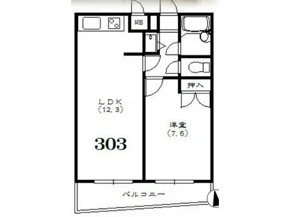 エバ・メゾン多摩川(1LDK/3階)の間取り写真