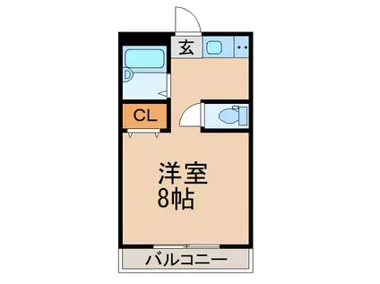 メゾンロディニア(ワンルーム/2階)の間取り写真