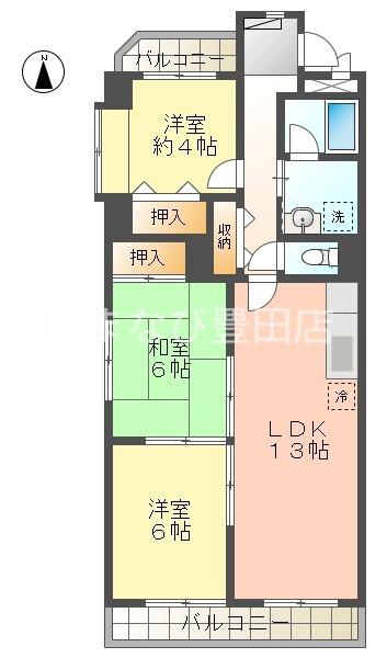 ル・プラン(3LDK/3階)の間取り写真