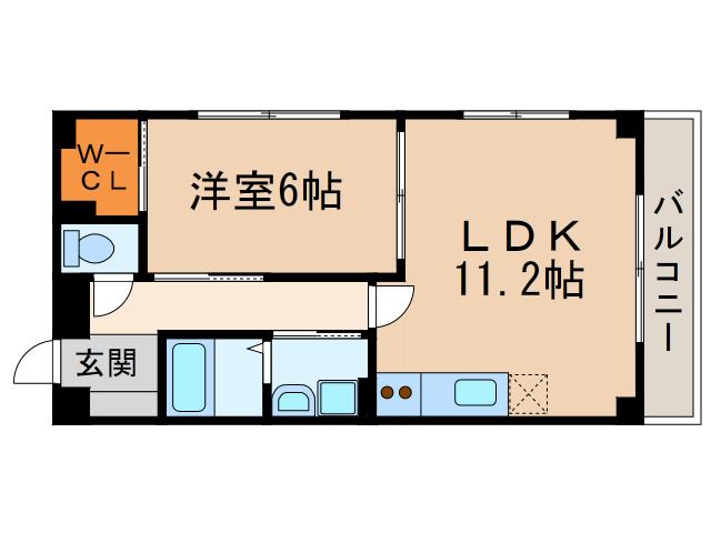 コンフォートA(1LDK/4階)の間取り写真