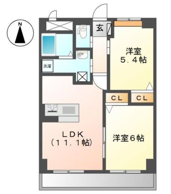 CHATEAU LIEN(2LDK/3階)の間取り写真