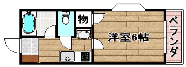 フルール(1K/1階)の間取り写真