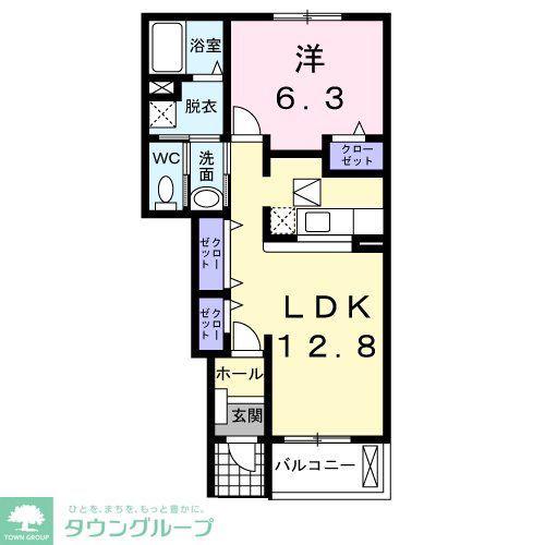 パルティール(1LDK/1階)の間取り写真