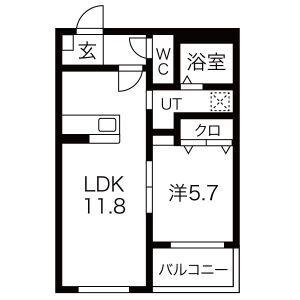 グランシャリオ(1LDK/1階)の間取り写真