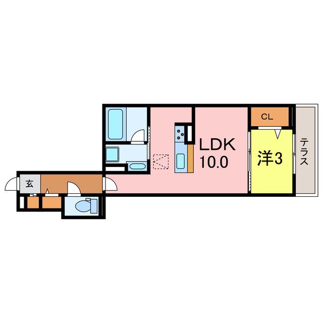 ＪＲ東海道本線 安城駅 徒歩7分 3階建 築1年(1LDK/2階)の間取り写真