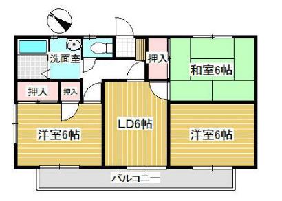 サン・イースト(3DK/2階)の間取り写真