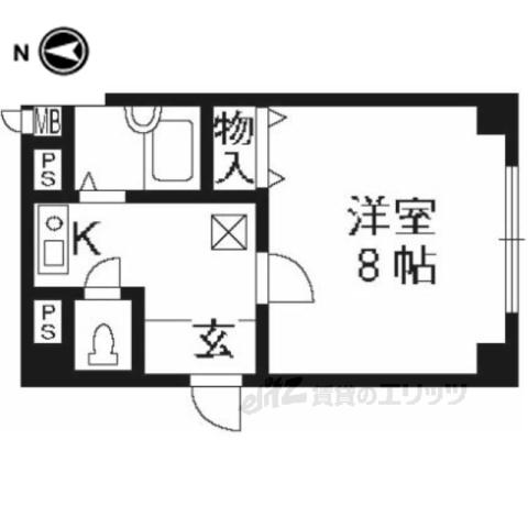 サムティ上堀川(1K/4階)の間取り写真