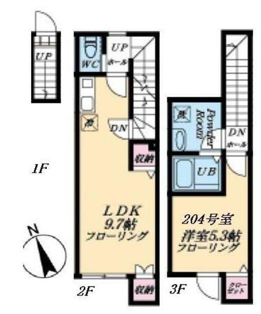 マイレジデンス鷺宮(1LDK/3階)の間取り写真