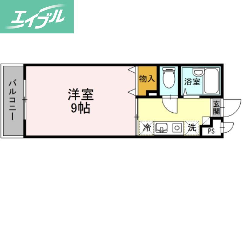 森ビル(1K/4階)の間取り写真