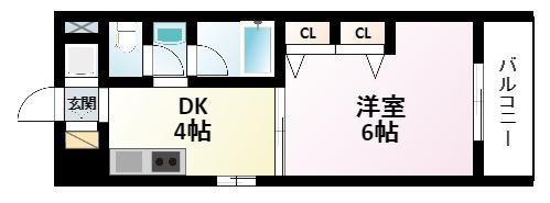 第13関根マンション(1DK/8階)の間取り写真