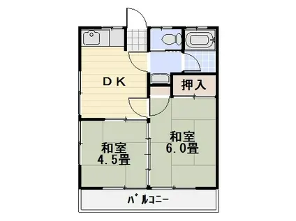 サンライフ(2DK/2階)の間取り写真