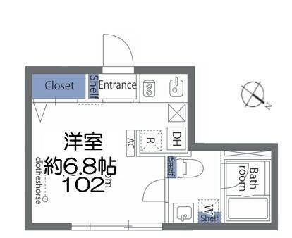 アヴァンタージュ恵比寿(1K/1階)の間取り写真