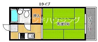 遠里小野728ハイツ(1K/3階)の間取り写真