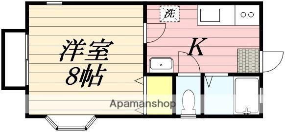 オレンジハイム花山手(1K/1階)の間取り写真
