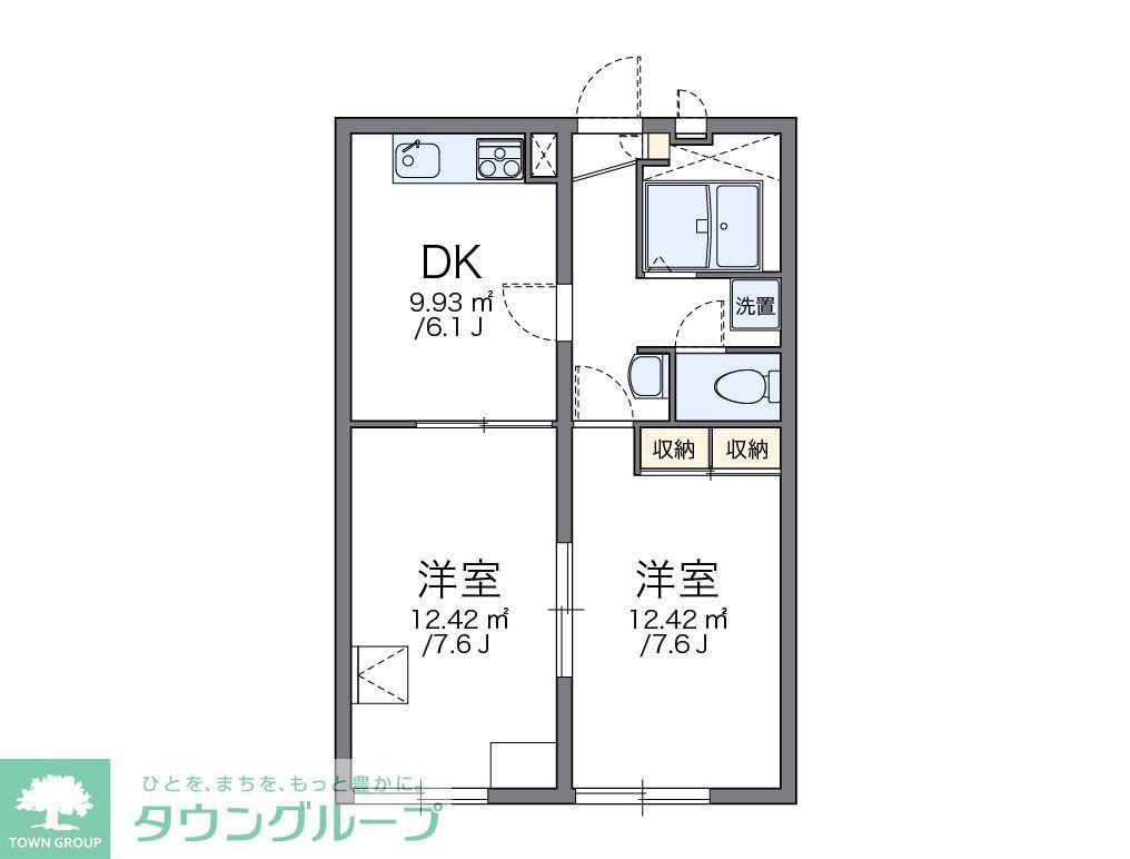 レオパレスエタップ(2DK/2階)の間取り写真