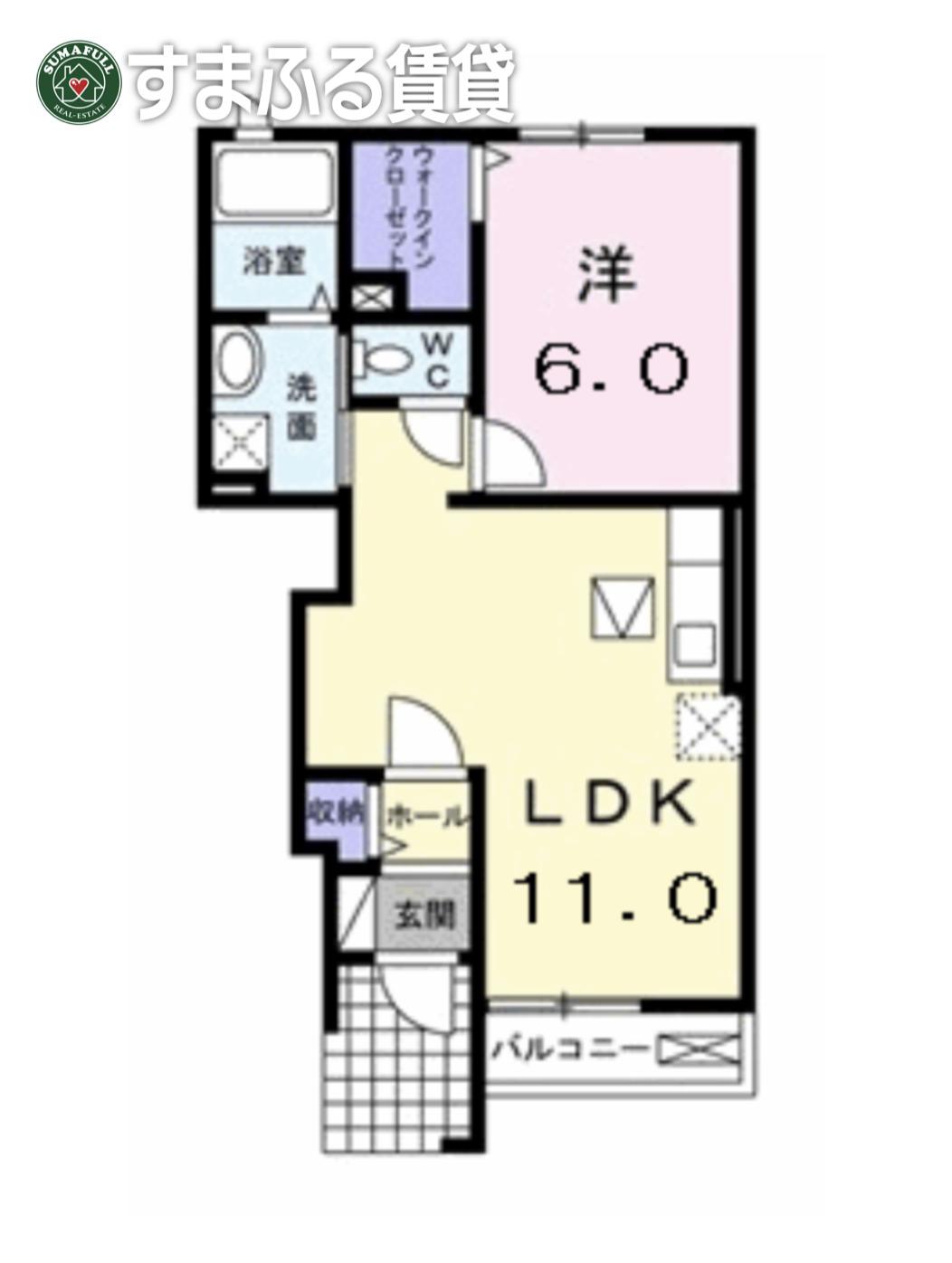 クラール・アイ(1LDK/1階)の間取り写真
