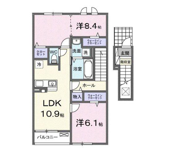 ハイツ大和(2LDK/2階)の間取り写真