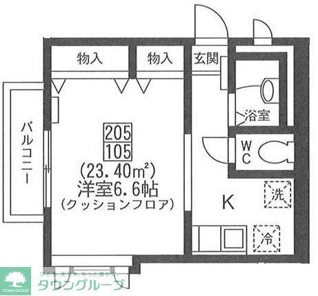 フレーシア(1K/1階)の間取り写真