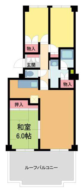 藤和ライブタウン上御影(3LDK/2階)の間取り写真