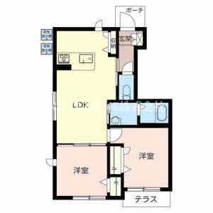 マイトリーハイム(2LDK/1階)の間取り写真