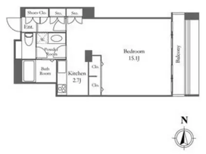 リバーシティ21イーストタワーズイチゼロ棟(ワンルーム/35階)の間取り写真