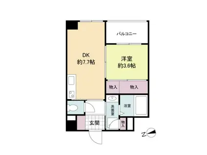 アリス・マナーガーデン谷町(1DK/5階)の間取り写真