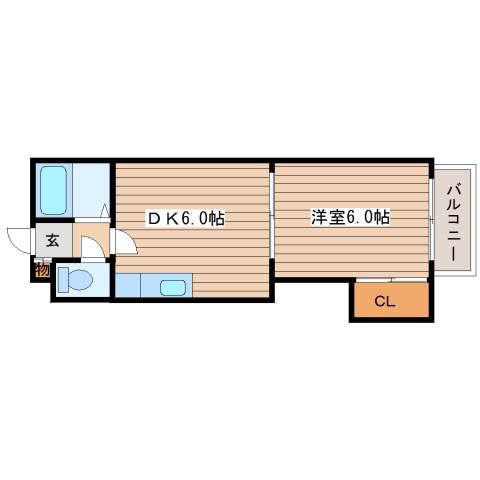 ハイムリーベIII(1DK/2階)の間取り写真