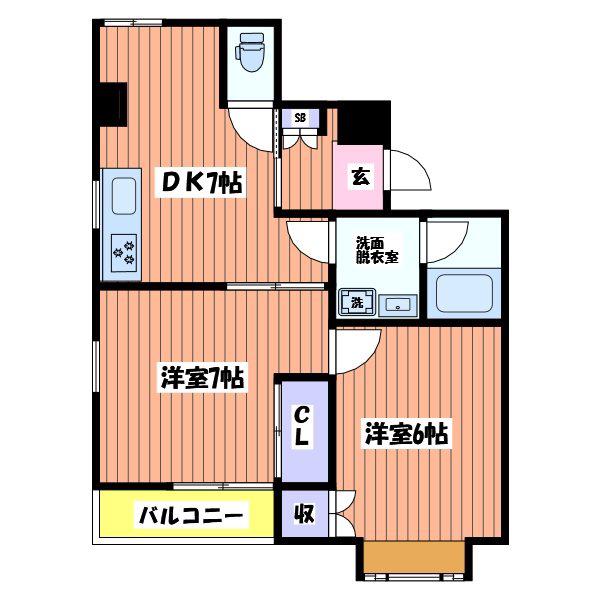 水村ビル(2DK/3階)の間取り写真