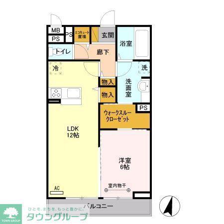 ベルレージュ・パルコ(1LDK/3階)の間取り写真