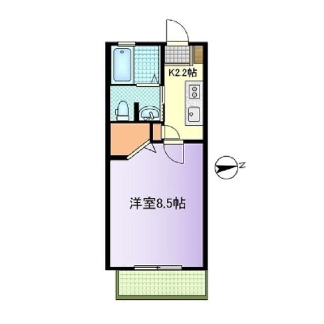 グリシーヌ鶴見A(1K/2階)の間取り写真