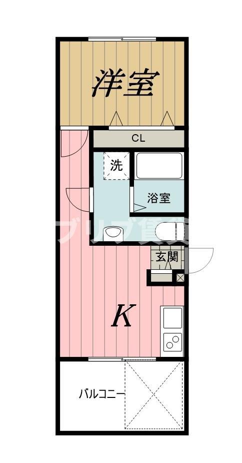 PSR矢作町(1K/1階)の間取り写真