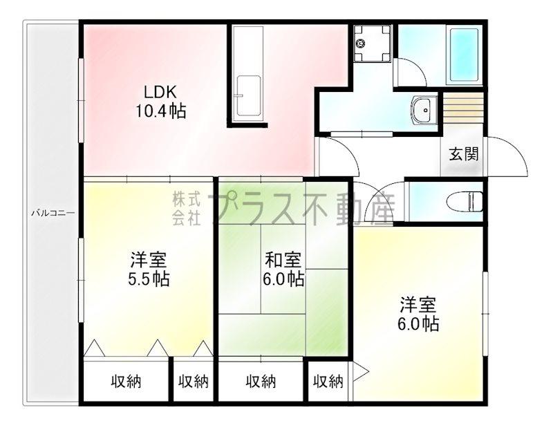 サンモール(3LDK/2階)の間取り写真