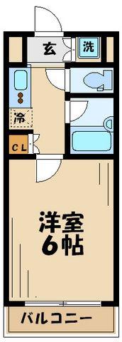 ルーブル喜多見(1K/1階)の間取り写真
