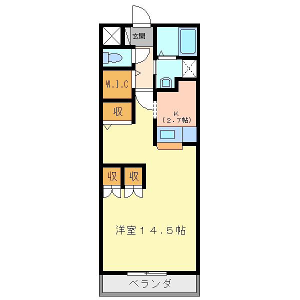 メゾンナナマツ(1K/3階)の間取り写真