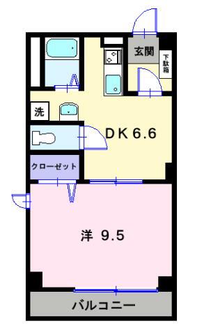 フィネス・エル 8(1DK/1階)の間取り写真