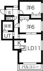 ハーモニー6・7(2LDK/2階)の間取り写真